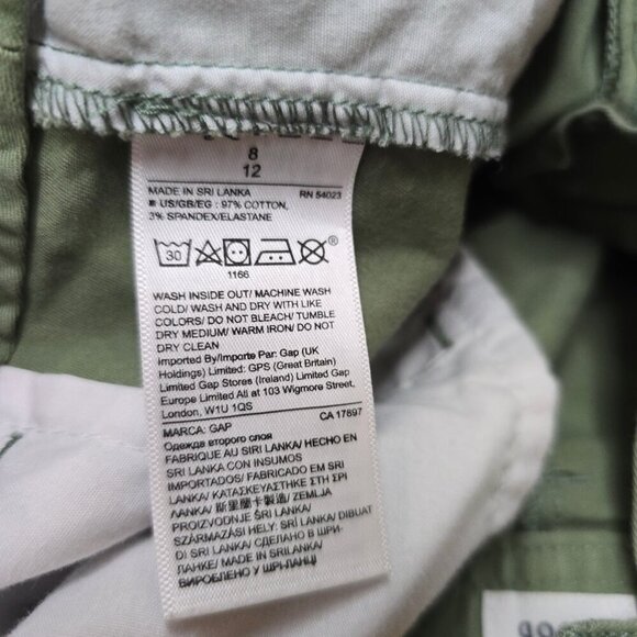 GAP Olive MIlitary Green City Chino Shorts Flat Front HIgh Waist - Picture 7 of 8